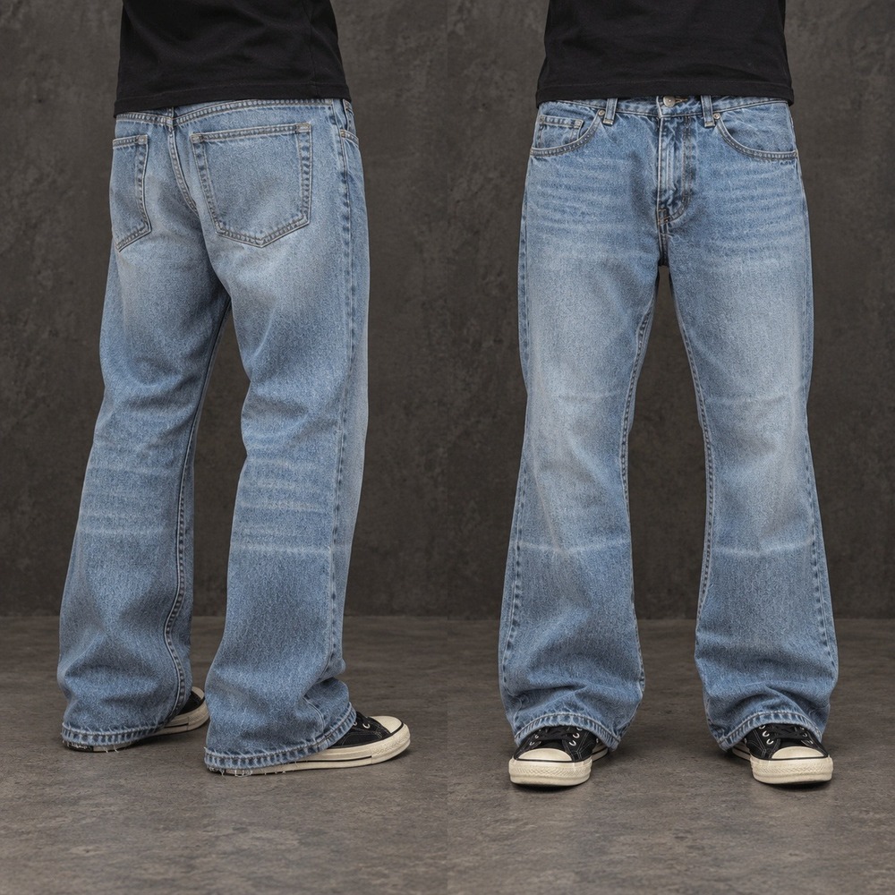 28x30 Light Wash Blue Bootcut Flared Wide Leg Jeans Y2K Vintage